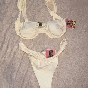 Strawberry Milk Mob Ivory Bikini Set
